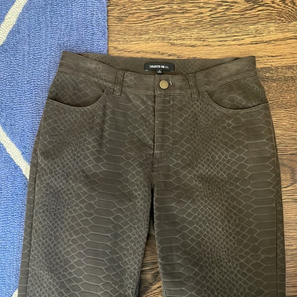 Lafayette 148 Brown Croc Print Pants Size 4